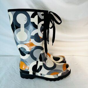 Coach Multicolor Patterned Winter & Rain Boots